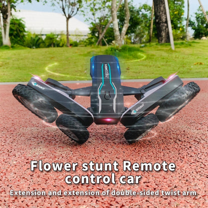 1:24 2.4G Flowering Stunt Car RC Double Deformation Remote Control Car Twisting Rotating Toy Car(Black) - RC Cars by buy2fix | Online Shopping UK | buy2fix