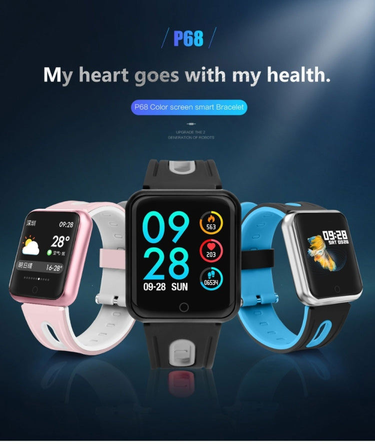 P68 Smart Watches Heart Rate Monitor Blood Pressure Activity Tracker - Smart Wear by buy2fix | Online Shopping UK | buy2fix