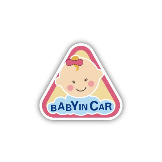 10 PCS There Is A Baby In The Car Stickers Warning Stickers Style: CT223P Triangle Girl Adhesive Stickers - Warning Sticker by buy2fix | Online Shopping UK | buy2fix