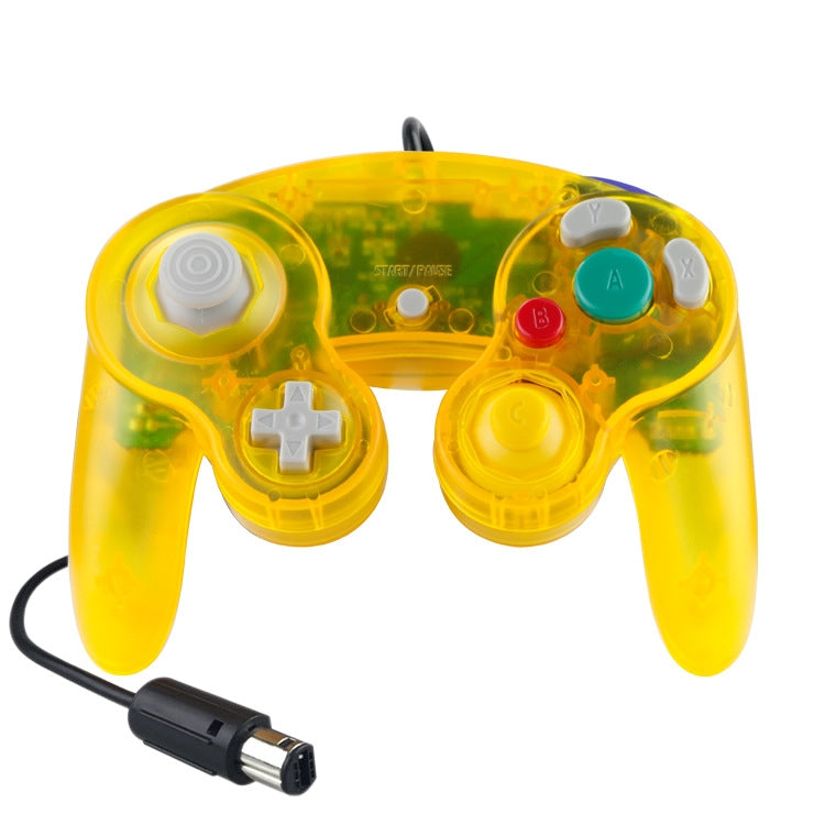 5 PCS Single Point Vibrating Controller Wired Game Controller For Nintendo NGC(Transparent Yellow) - Gamepads by buy2fix | Online Shopping UK | buy2fix