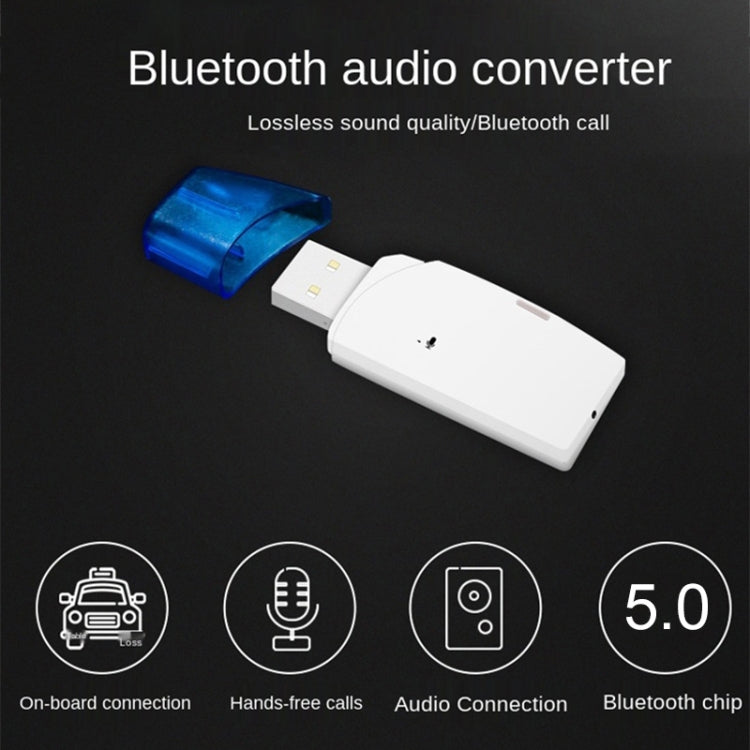 2 PCS BT101 USB Dual Output Bluetooth 5.0 Wireless Audio Receiver Adapter - Apple Accessories by buy2fix | Online Shopping UK | buy2fix