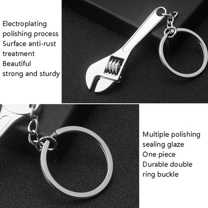 10 PCS Tool Metal Keychain Car Key Ring Pendant, Colour: H-390 Glossy Sheep Angle Hammer - Key Rings by buy2fix | Online Shopping UK | buy2fix