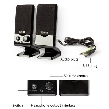 Edifier R10U Mini USB Laptop Speaker(Black) -  by Edifier | Online Shopping UK | buy2fix