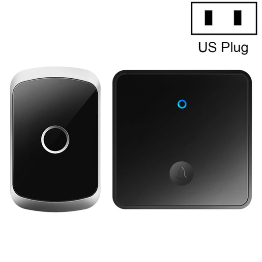 CACAZI FA50 1 For 1 Push-button Self-generating Wireless Doorbell, Plug:US Plug(Black) - Security by CACAZI | Online Shopping UK | buy2fix