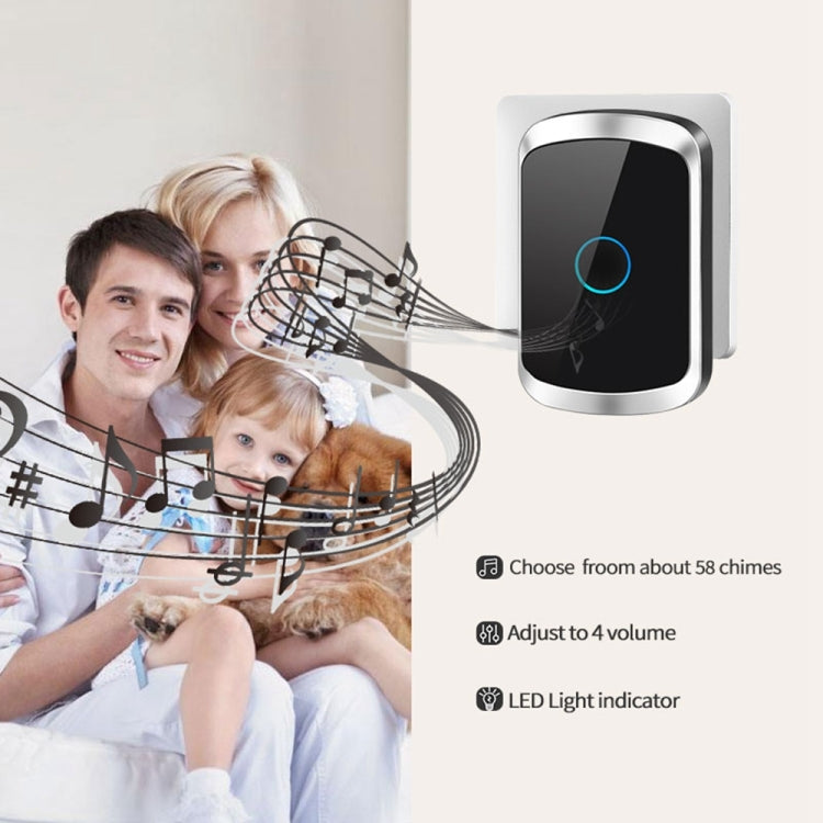 CACAZI A50 1 For 1 Wireless Music Doorbell without Battery, Plug:UK Plug(White) - Security by CACAZI | Online Shopping UK | buy2fix