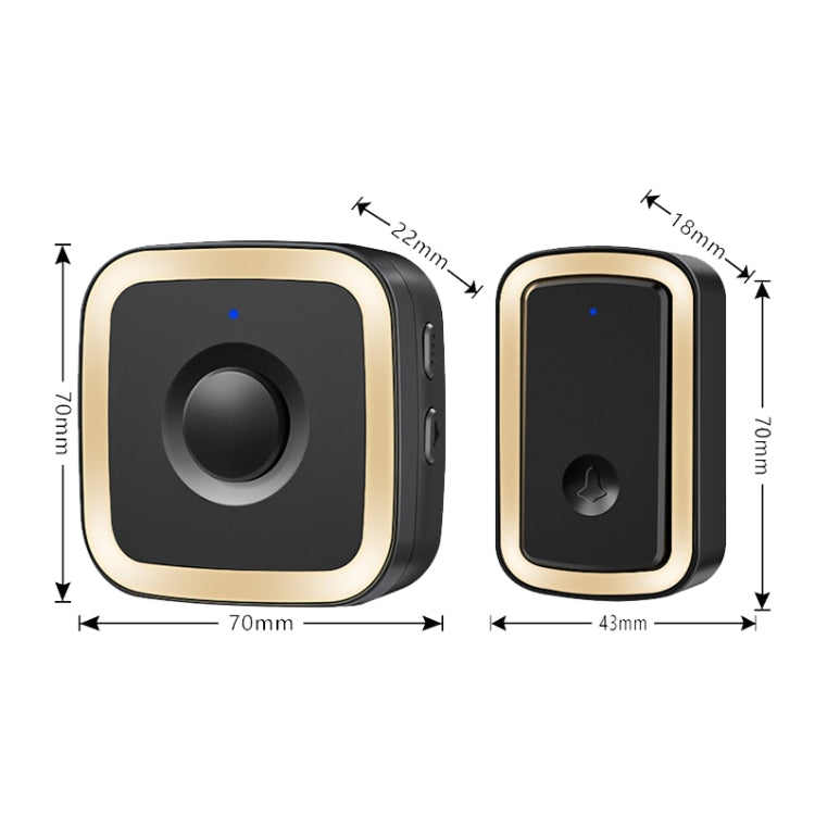 CACAZI A58 1 For 1 Smart Wireless Doorbell without Battery, Plug:UK Plug(Gold) - Wireless Doorbell by CACAZI | Online Shopping UK | buy2fix