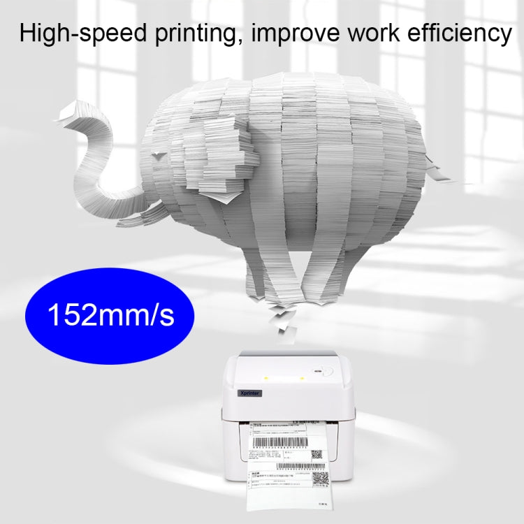 Xprinter XP-420B 108mm Express Order Printer Thermal Label Printer, Style:USB+LAN Port(UK Plug) - Consumer Electronics by Xprinter | Online Shopping UK | buy2fix