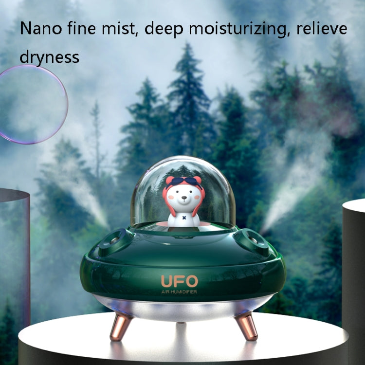 HO3 UFO Double Spraying Pet Humidifier Home Air Nebulizer Water Replenishing Instrument, Colour: Battery Model (Pink) - Home & Garden by buy2fix | Online Shopping UK | buy2fix