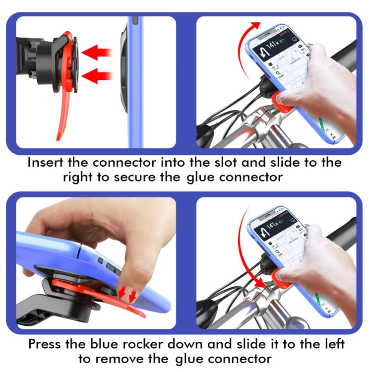 HL-143A Bicycle Mobile Phone Bracket Cycling Navigation Shockproof Bicycle Rotating Mobile Phone Frame(Black) - Holders by buy2fix | Online Shopping UK | buy2fix