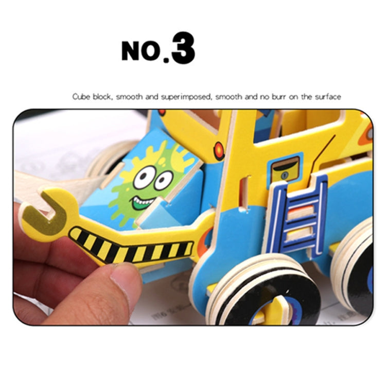 3 PCS 512 Children Wooden Assembled Car Engineering Vehicle Excavator Assembling Toy(Forklift) - Puzzle Toys by buy2fix | Online Shopping UK | buy2fix