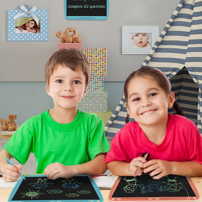 15inch Charging Tablet Doodle Message Double Writing Board LCD Children Drawing Board, Specification: Blue Colorful Lines (Blue) - Consumer Electronics by buy2fix | Online Shopping UK | buy2fix