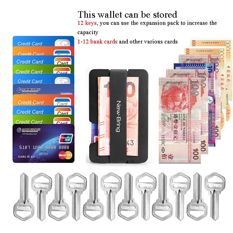 New-Bring Metal Card Holder Multifunctional  EDC Wallet Can Store Keys & U Disk(Carbon Fiber) - Card & Passport Bags by New-Bring | Online Shopping UK | buy2fix