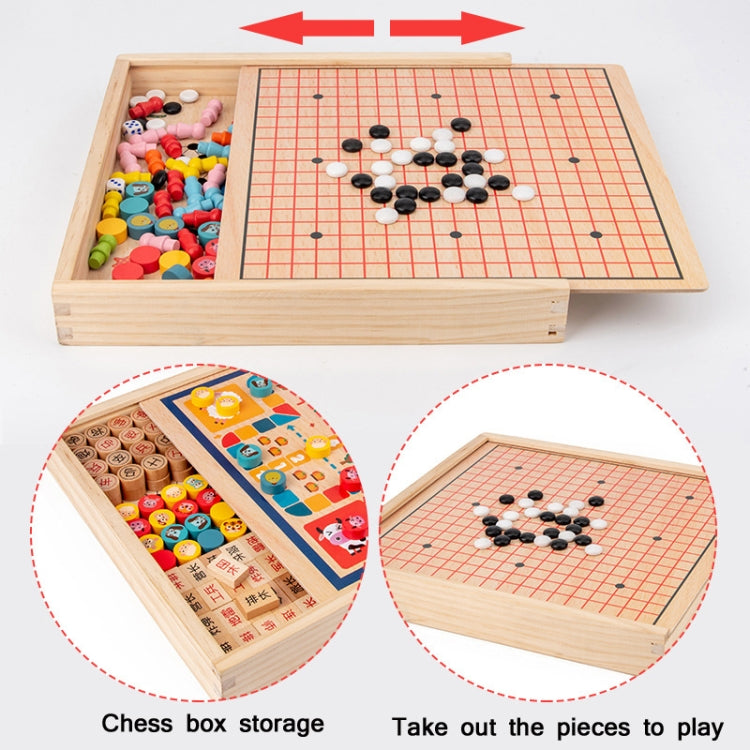 Children Wooden Multifunctional Parent-Child Interactive Puzzle Board Toy, Set Specification: 4 In 1 Chess - Table Games by buy2fix | Online Shopping UK | buy2fix
