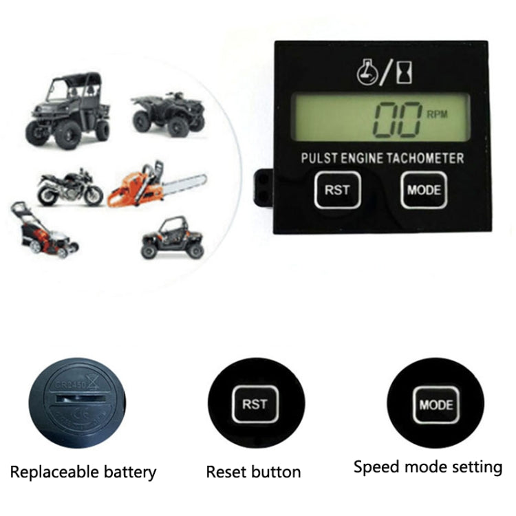 ZSB-03 Chain Saw Tachometer Gasoline Engine Lawn Mower High Tachometer Digital Display Induction Pulse Tachometer, Specification: Double Button Clip Version - In Car by buy2fix | Online Shopping UK | buy2fix