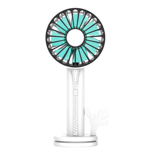 Zipper Fan USB Mini Handheld Fan Portable with Stand Base(Lvory White) - Consumer Electronics by buy2fix | Online Shopping UK | buy2fix