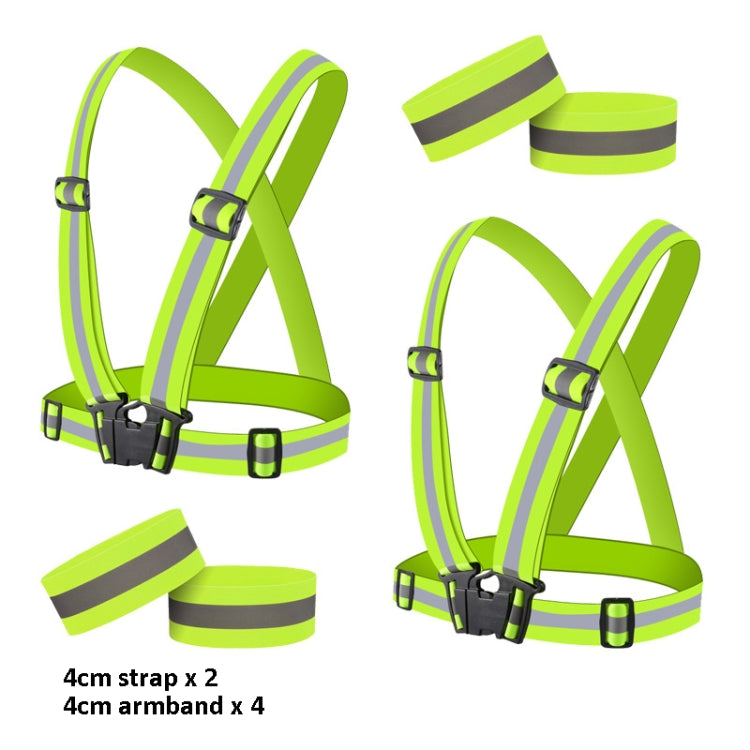 Reflective Elastic Band Suit Night Running Construction Site Traffic Safety Reflective Equipment,Style: 2 Strap+4 Arm Strap - Workplace Safety Supplies by buy2fix | Online Shopping UK | buy2fix