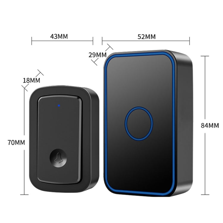 CACAZI A19 1 For 4 Wireless Music Doorbell without Battery, Plug:EU Plug(Black) - Security by CACAZI | Online Shopping UK | buy2fix