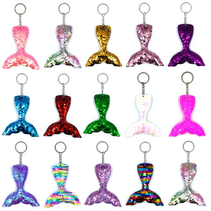 10 PCS Reflective Mermaid Keychain Sequins Mermaid Tail Accessories Car Luggage Pendant(Royal Blue 5) - In Car by buy2fix | Online Shopping UK | buy2fix