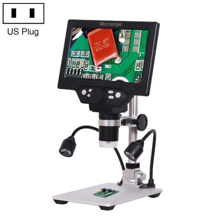 G1200D 7 Inch LCD Screen 1200X Portable Electronic Digital Desktop Stand Microscope(US Plug Without Battery) - Digital Microscope by buy2fix | Online Shopping UK | buy2fix