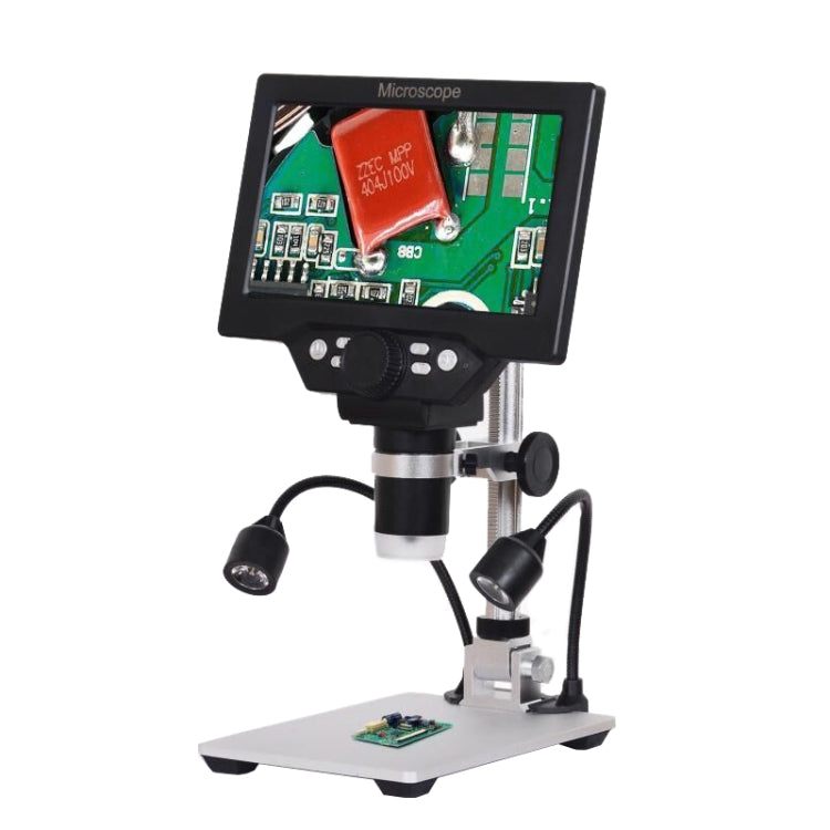 G1200D 7 Inch LCD Screen 1200X Portable Electronic Digital Desktop Stand Microscope(AU Plug With Battery) - Consumer Electronics by buy2fix | Online Shopping UK | buy2fix