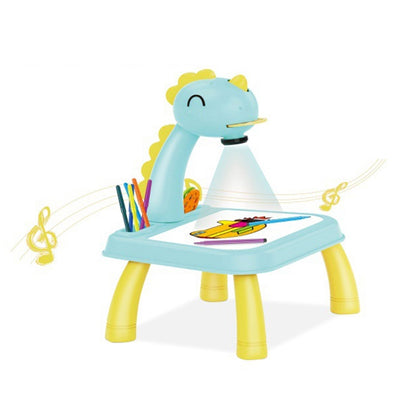 Children Multifunctional Projection Painting Toy Writing Board, wthout Watercolor Pen, Style: Dinosaur Blue - Drawing Toys by buy2fix | Online Shopping UK | buy2fix