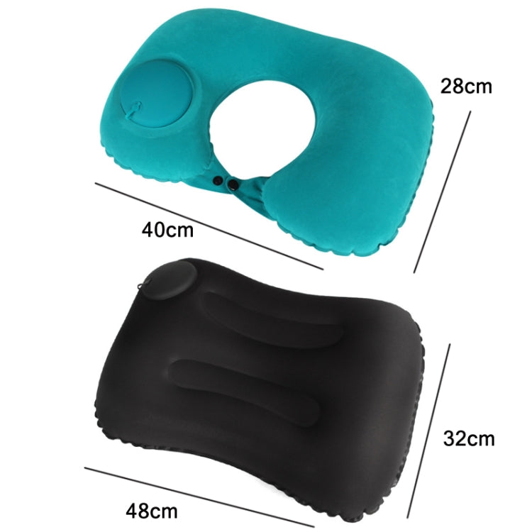 Travel Inflatable Press U-Shaped Neck Guard Pillow, Colour: Milk Silk U018-03（Peacock Green） - Home & Garden by buy2fix | Online Shopping UK | buy2fix