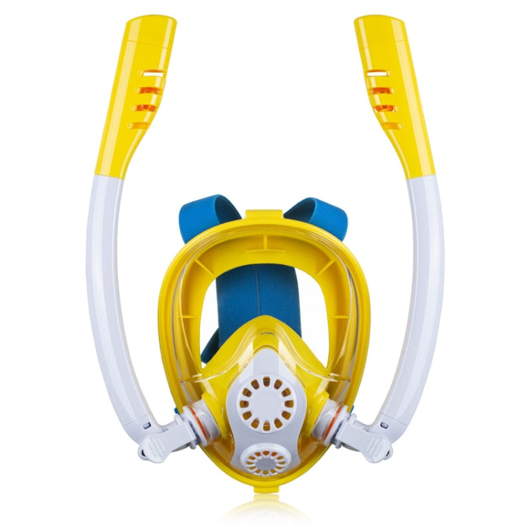 Kids Double Tube Full Dry Silicone Diving  Snorkeling Mask Swimming Glasses, Size: XS(White Yellow) - DJI & GoPro Accessories by buy2fix | Online Shopping UK | buy2fix