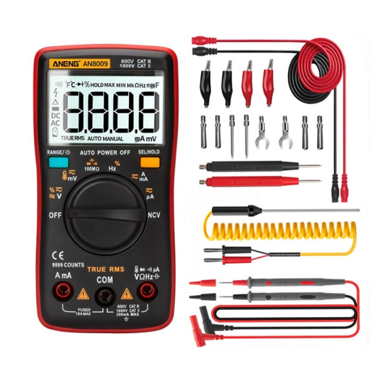 ANENG AN8009 NVC Digital Display Multimeter, Specification: Standard with Cable(Red) - Consumer Electronics by ANENG | Online Shopping UK | buy2fix