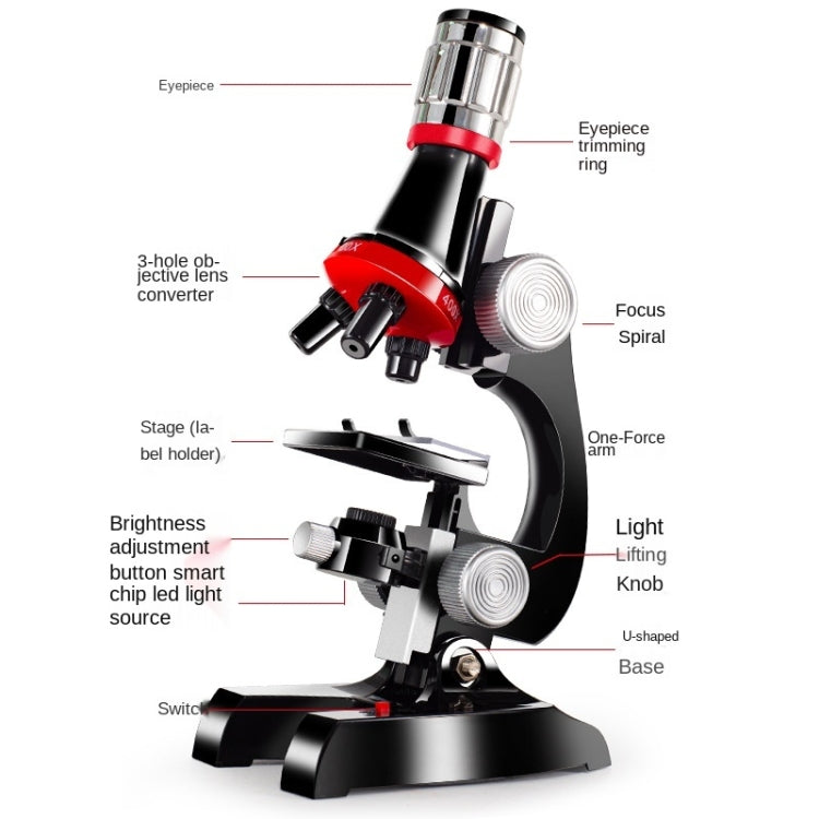 HD 1200 Times Microscope Children Educational Toys(Black) - Consumer Electronics by buy2fix | Online Shopping UK | buy2fix