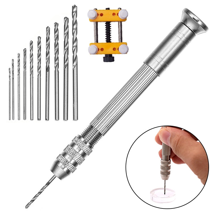 Steel Pick + Holder + 10 Drills Aluminum Slloy Hand Drill Punch - Drill & Drill Bits by buy2fix | Online Shopping UK | buy2fix