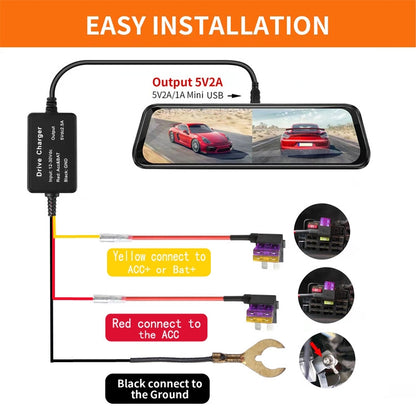 B2168 GPS Tracker 12V/24V to 5V Power Cable, Model: Insurance Sheet Style - In Car by buy2fix | Online Shopping UK | buy2fix