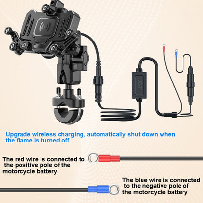 Motorcycle Bracket Crab Navigation Phone Bracket,Style： U-shaped+15W Wireless Charging - In Car by buy2fix | Online Shopping UK | buy2fix