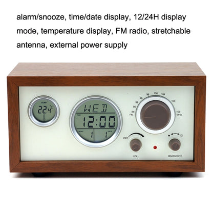 SY-601 Home Multifunctional Retro Wooden Radio Electronic Thermometer Alarm Clock(Wood Color) - Consumer Electronics by buy2fix | Online Shopping UK | buy2fix