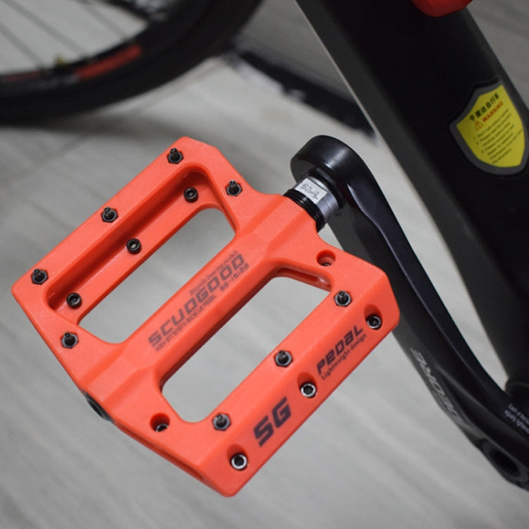 FMFXTR Mountain Bicycle Pedal Nylon Fiber Bearing Non-Slip Pedal(SG-12B Orange) - Outdoor & Sports by FMFXTR | Online Shopping UK | buy2fix