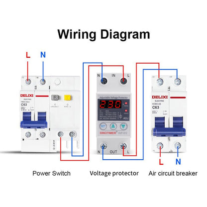 SINOTIMER SVP-912 Adjustable Self-resetting Intelligent Under-voltage Protector, Current: 63A - Consumer Electronics by SINOTIMER | Online Shopping UK | buy2fix