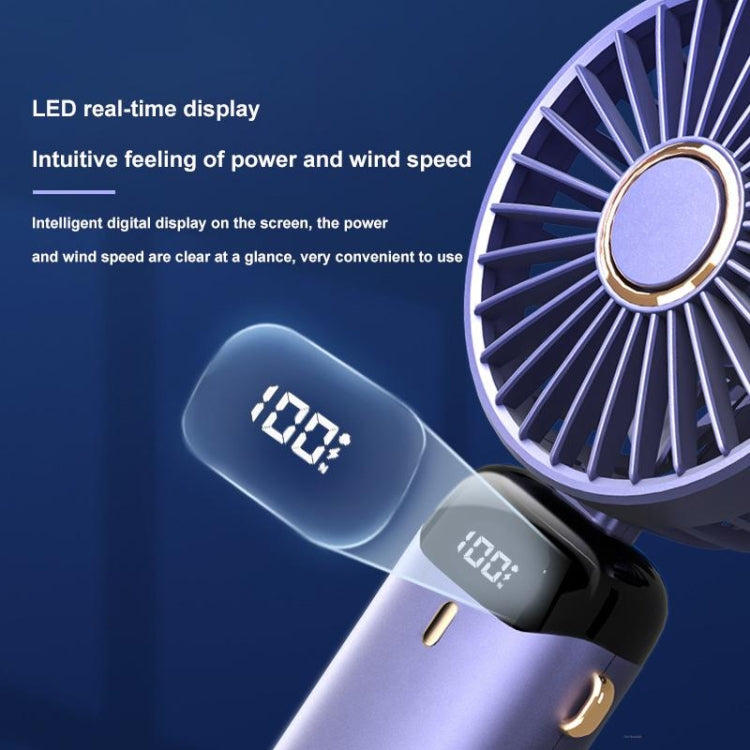 USB Handheld Digital Display Folding Aromatherapy Fan, Battery Capacity: 5000mAh(N15 White) - Consumer Electronics by buy2fix | Online Shopping UK | buy2fix