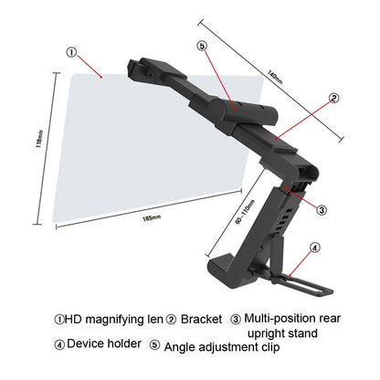 F22 Mobile Phone Screen Amplifier Desktop Lazy Folding Convenient Mobile Phone Stand(Black) - Screen Magnifier by buy2fix | Online Shopping UK | buy2fix