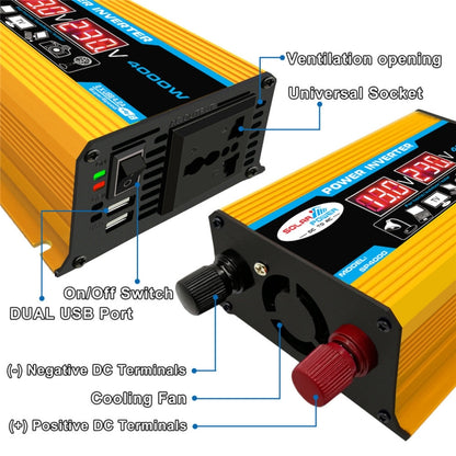 Solar Power System Inverter 30A Controller+18W 12V Solar Panel, Specification: Yellow 12V To 110V - Charger by buy2fix | Online Shopping UK | buy2fix