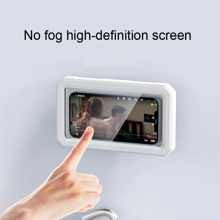 Retractable Rotating Bathroom Waterproof Mobile Phone Box Wall Mount Mobile Phone Holder(White) - Hand-Sticking Bracket by buy2fix | Online Shopping UK | buy2fix