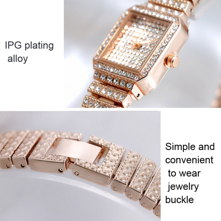 BS Bee Sister F0510B  Ladies Diamond Watch Jewelry Chain Watch(Rose Gold) - Alloy Watches by BS Bee Sister | Online Shopping UK | buy2fix