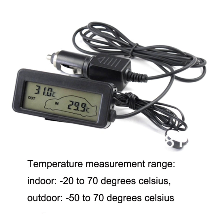 Car Inside and Outside Backlit Mini Digital Thermometer(Blue) - In Car by buy2fix | Online Shopping UK | buy2fix
