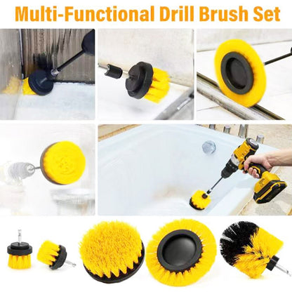 6 PCS / Set Electric Drill Head Car Tire Floor Crevice Cleaning Brush(Black) - In Car by buy2fix | Online Shopping UK | buy2fix