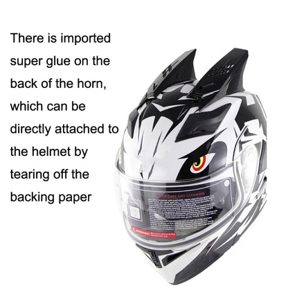 1 Pair Motorcycle Helmet  Horns Plastic Paste Decoration(White) - In Car by buy2fix | Online Shopping UK | buy2fix