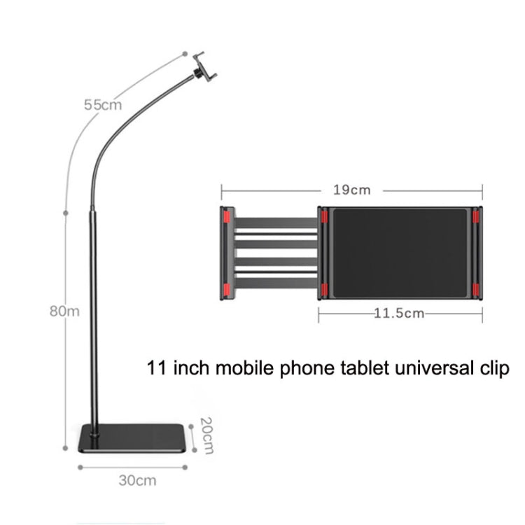 135cm Mobile Phone Tablet Live Broadcast Bedside Lifting Bracket Floor Model (Black) - Lazy Bracket by buy2fix | Online Shopping UK | buy2fix