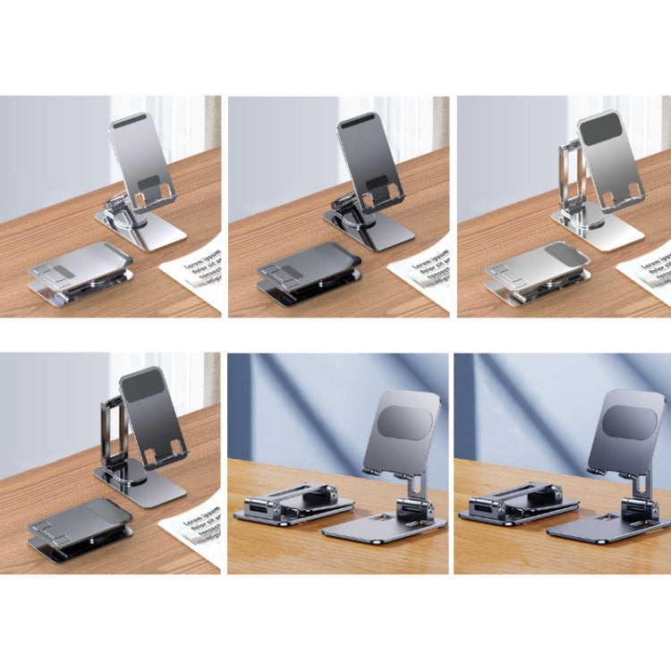 Portable Mobile Phone Tablet Desktop Stand, Color: All Metal Gray - Desktop Holder by buy2fix | Online Shopping UK | buy2fix