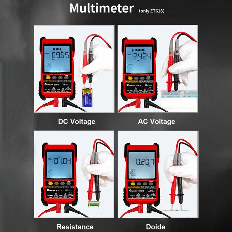 ET618  Rechargeable Adjustable Network Cable Tester Wire Tracker POE Cable Tester (Red) - Current & Voltage Tester by buy2fix | Online Shopping UK | buy2fix