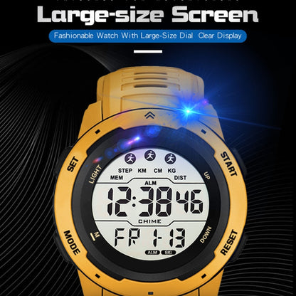 SYNOKE 9811 Luminous Large Screen Outdoor Running Student Watch(Yellow) - Silicone Strap Watches by SYNOKE | Online Shopping UK | buy2fix