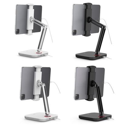 SSKY X38 Desktop Phone Tablet Stand Folding Online Classes Support, Style: Long Arm Charging Version (White) - Desktop Holder by SSKY | Online Shopping UK | buy2fix