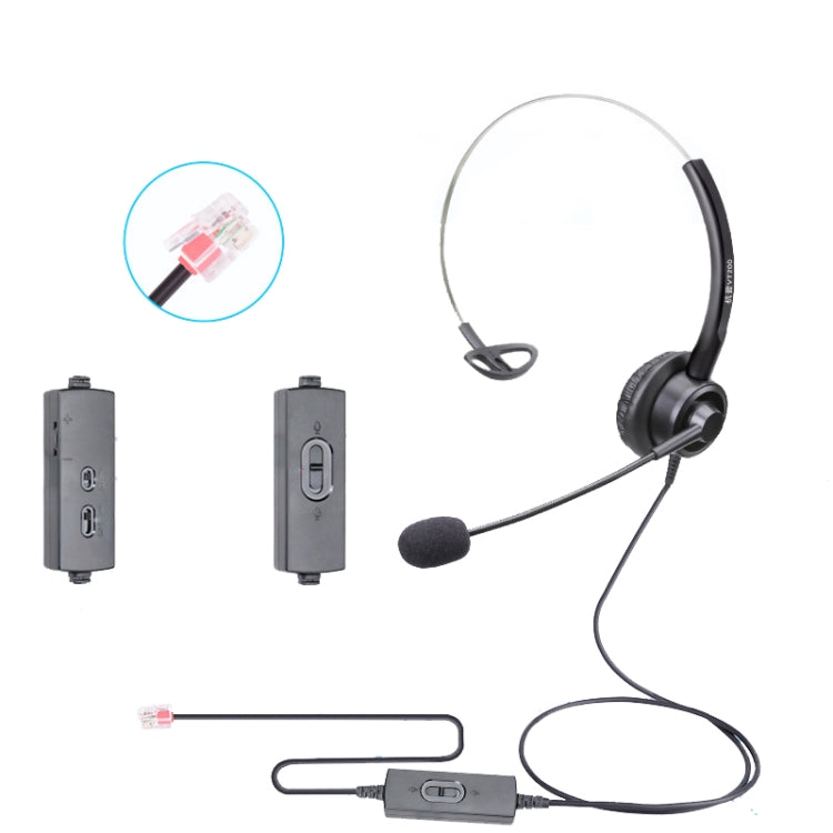 VT200 Single Ear Telephone Headset Operator Headset With Mic,Spec: Crystal Head 6-wire Sequence - Consumer Electronics by buy2fix | Online Shopping UK | buy2fix