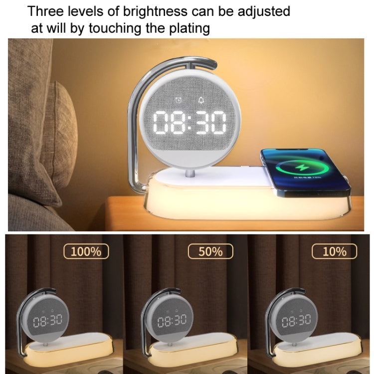 K01T 15W  3 In 1 Mobile Phone Wireless Charging with Alarm Clock and Night Light(White) - Apple Accessories by buy2fix | Online Shopping UK | buy2fix